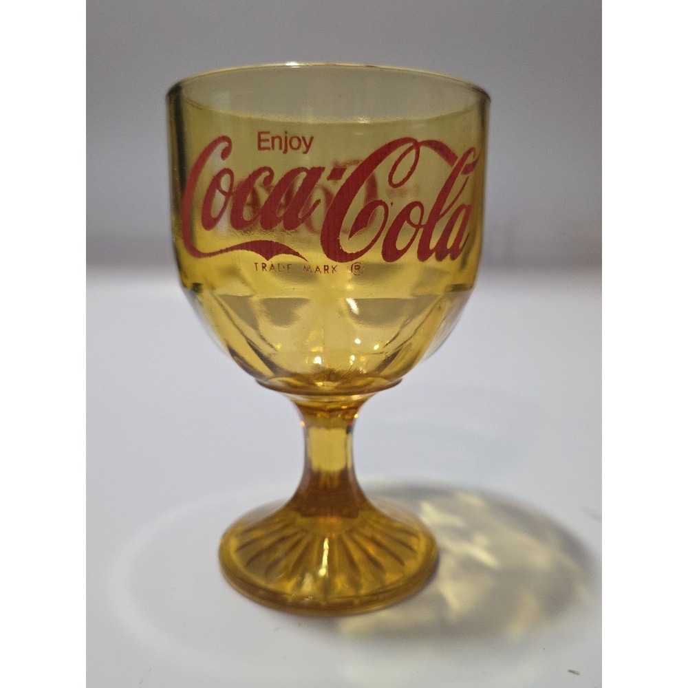 VINTAGE Enjoy COCA COLA COKE Float Beer Goblet‎ Glass 6" 1970s 1980s